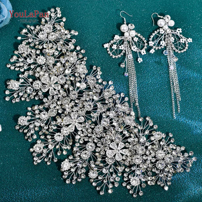 Luxury Bridal Crown Wedding Hair Accessories Bridal Tiara and Headdress Rhinestone Headband for Women Headpiece HP240