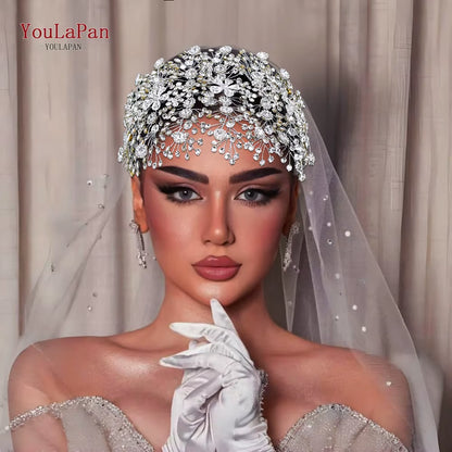 Luxury Bridal Crown Wedding Hair Accessories Bridal Tiara and Headdress Rhinestone Headband for Women Headpiece HP240