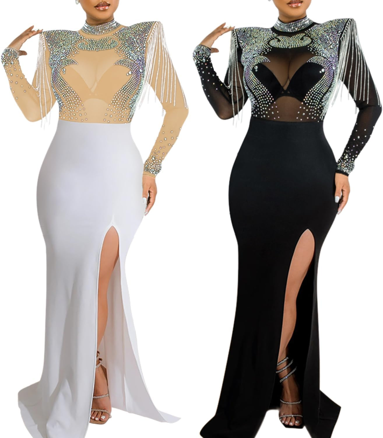 Women Long Sleeve Birthday Dresses Sexy Hot Diamond Process Sexy Dress Party Club Night Dress…