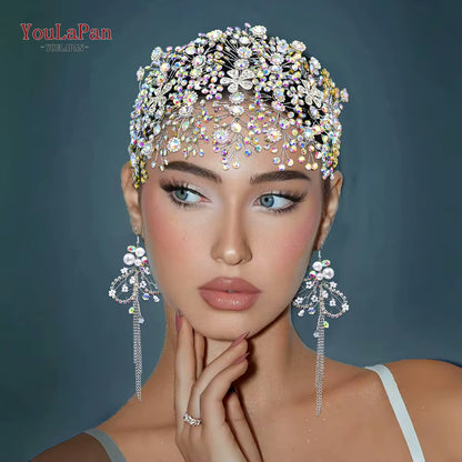 Luxury Bridal Crown Wedding Hair Accessories Bridal Tiara and Headdress Rhinestone Headband for Women Headpiece HP240