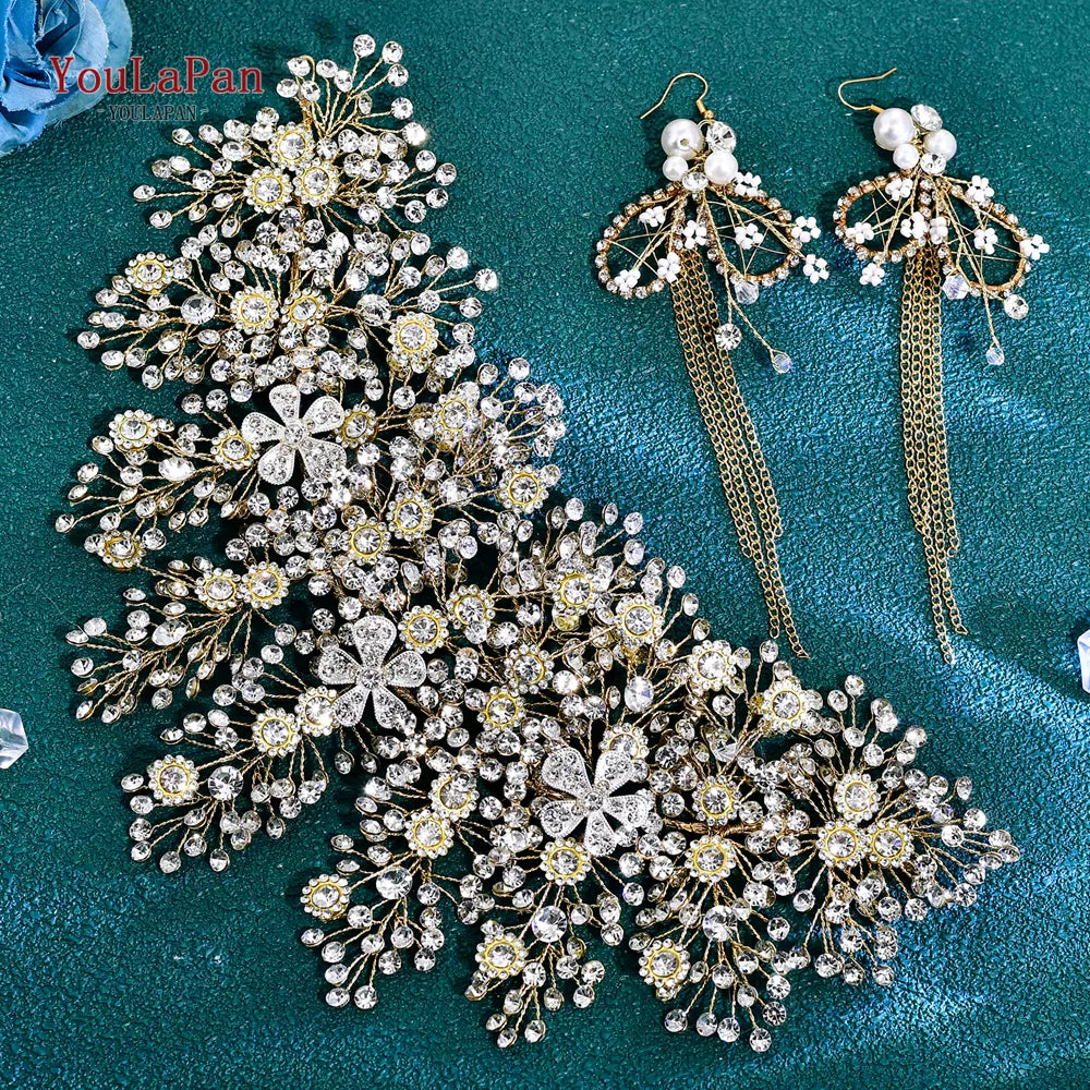 Luxury Bridal Crown Wedding Hair Accessories Bridal Tiara and Headdress Rhinestone Headband for Women Headpiece HP240