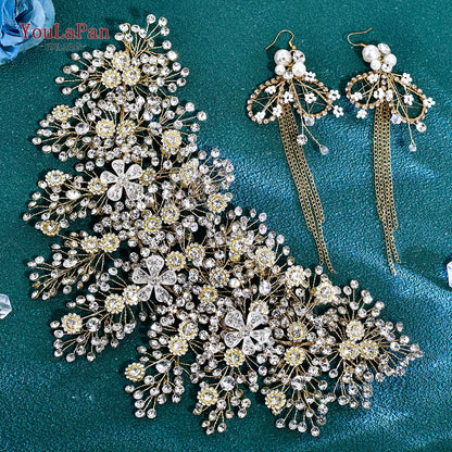 Luxury Bridal Crown Wedding Hair Accessories Bridal Tiara and Headdress Rhinestone Headband for Women Headpiece HP240