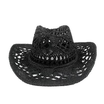 Straw Cowboy Hat Wide Brim Sun Hat Cowgirl Summer Panama Hat Men Women Sombrero Travel Outdoor Family Hat