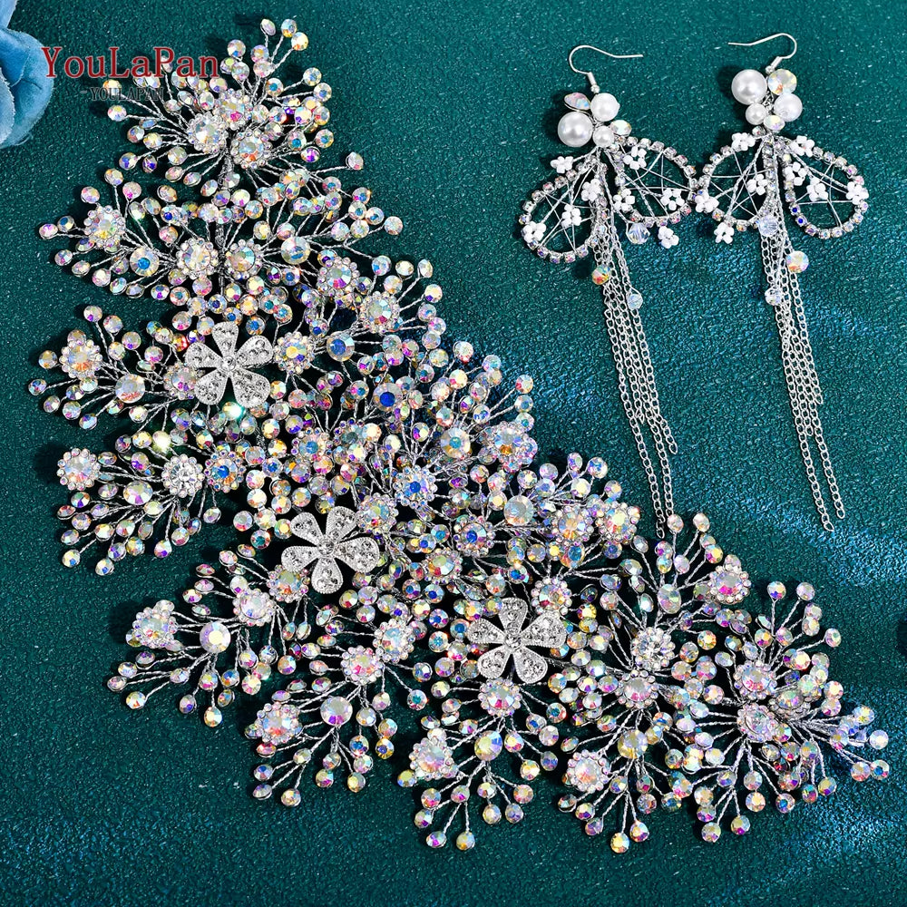 Luxury Bridal Crown Wedding Hair Accessories Bridal Tiara and Headdress Rhinestone Headband for Women Headpiece HP240